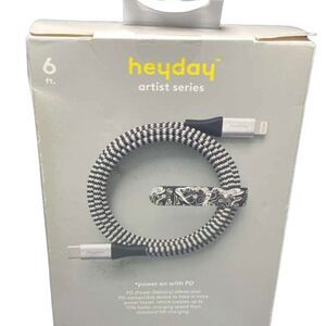 Heyday 6ft USB-C to Lightning Braided Fast Charge PD Cable MFi Certified Gray
